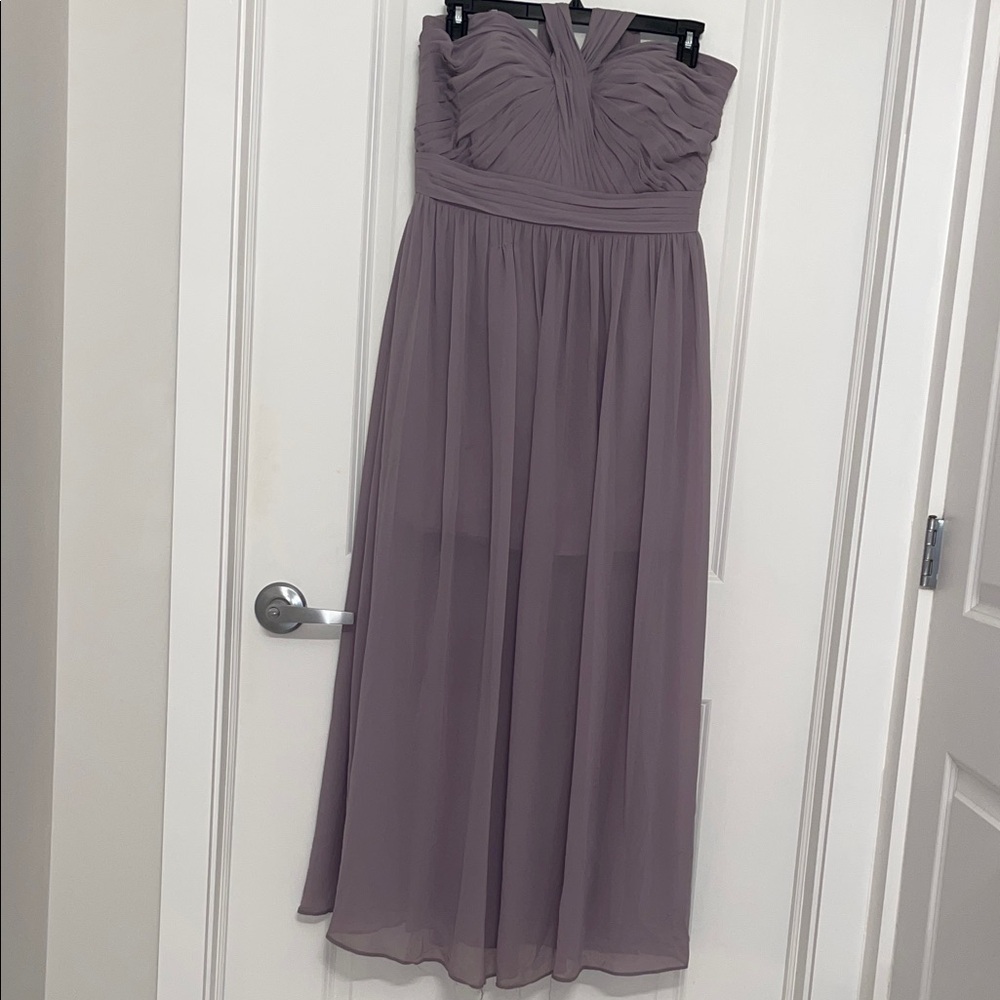 Camille La Vie Strapless Mauve Dress